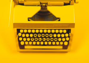 picture of yellow typewriter