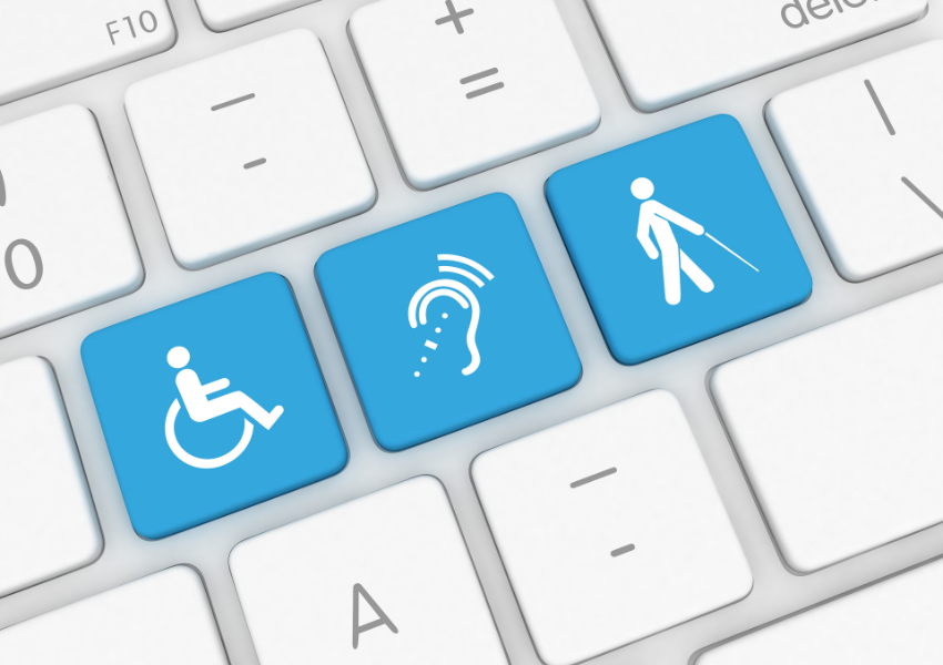 Banner depicting figures with different disabilities