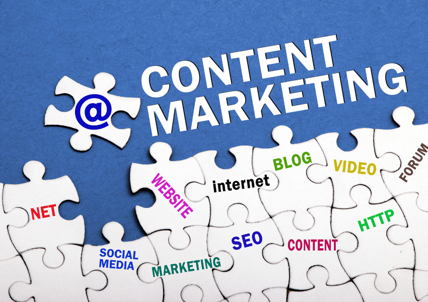 image of puzzle with multiple forms of content
