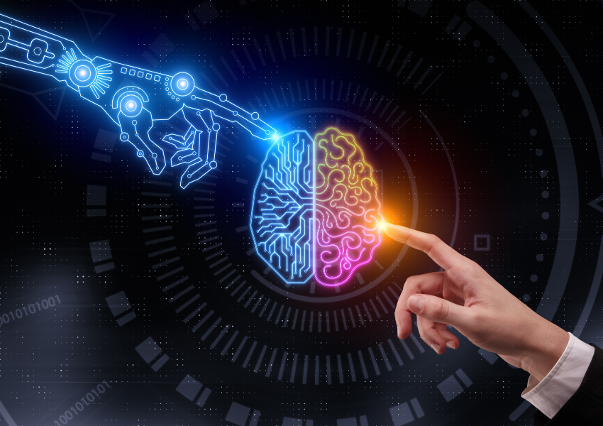 Picture depicting a mash up of real and artificial intelligence