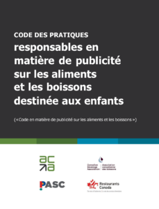 Code des pratiques responsables en matière de publicité sur les aliments et les boissons destinée aux enfants