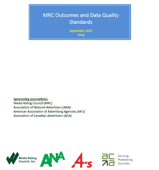 Résultats du MRC et normes de qualité des données | Résultats du MRC et normes de qualité des données | Image of Cover Page